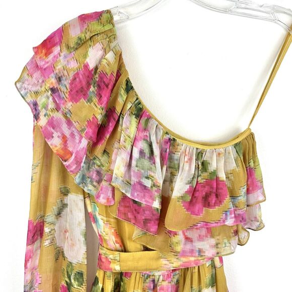 NWT ROCOCO SAND Avar Belted One Shoulder Dress in Ochre Women’s Size XS - Picture 11 of 16